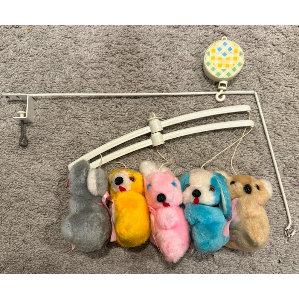 VTG Stuffed Animal Plush Musical Baby Mobile For Crib Nursery Originals Inc